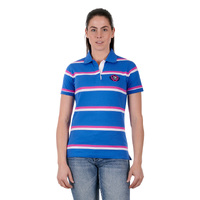 Pure Western Womens Emerie S/S Polo (P3S2563694) Blue/Pink [SD]