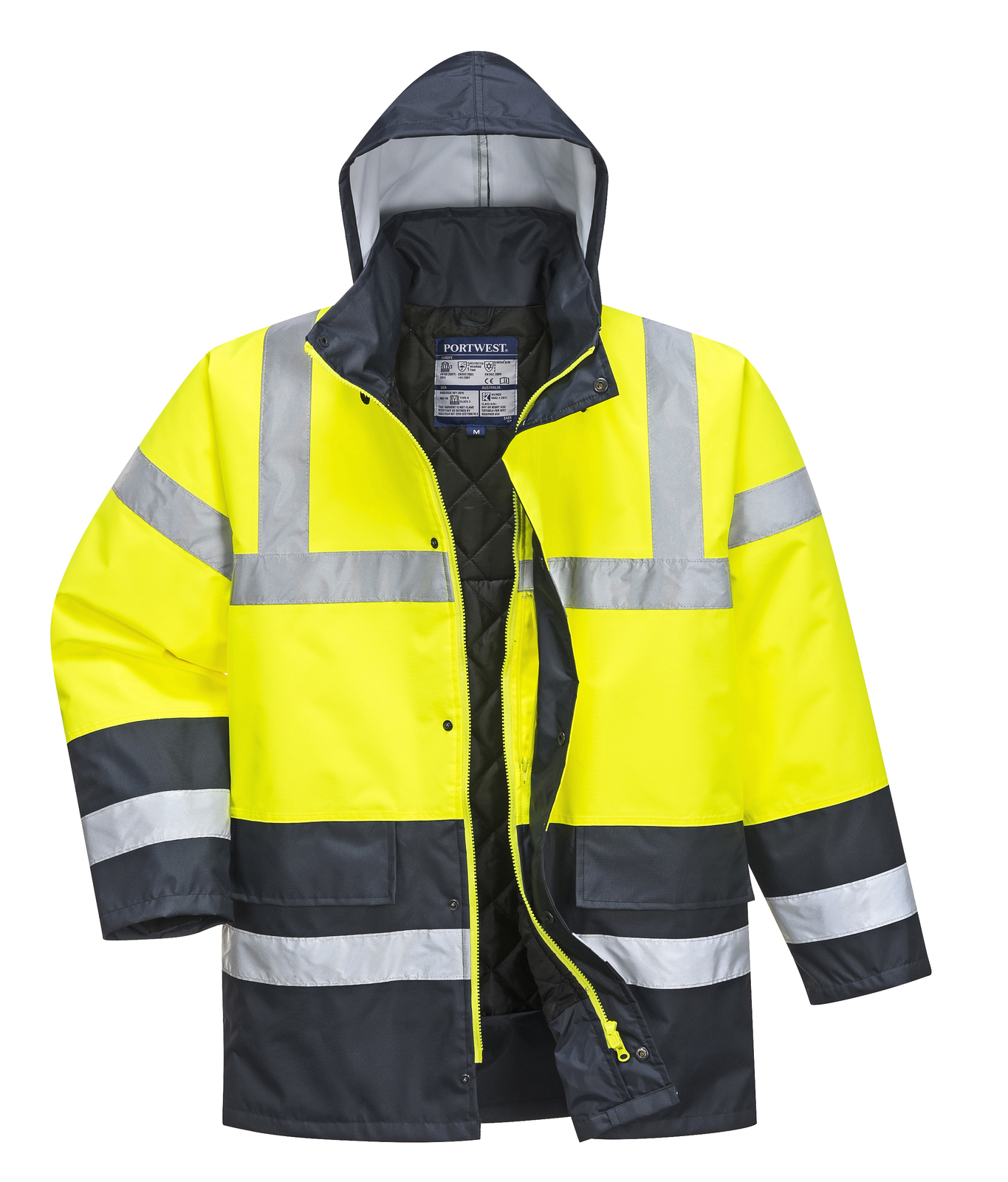 Portwest Hi Vis Two Tone Traffic Jacket (S466) Yellow [AD]