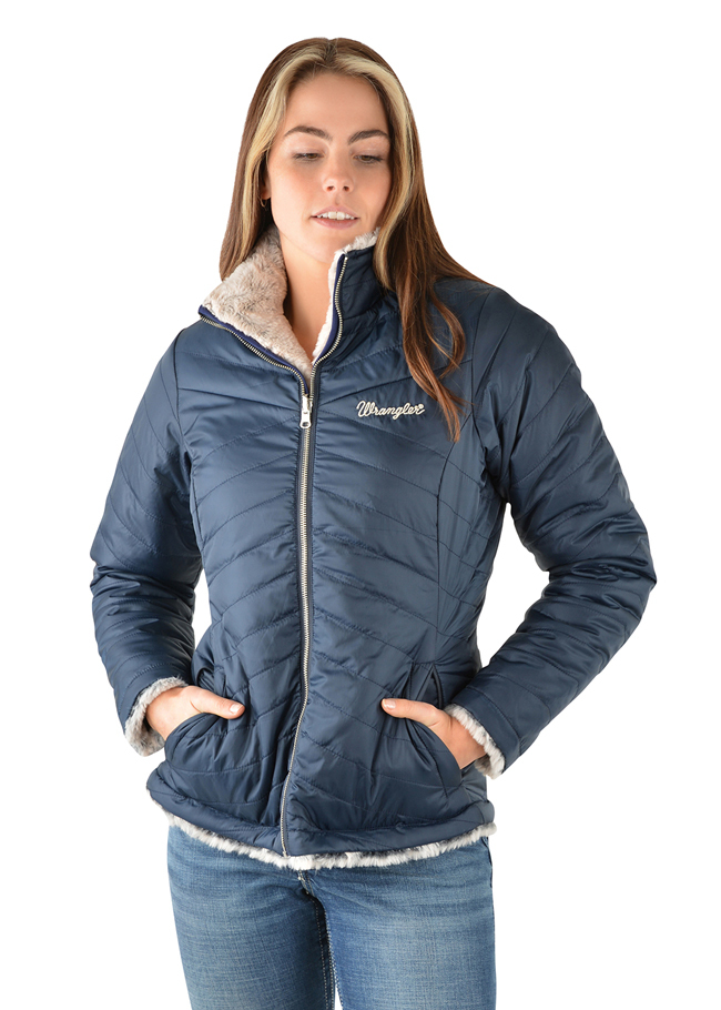 Buy Wrangler Womens Maya Reversible Jacket (X3W2790631) Navy/Grey