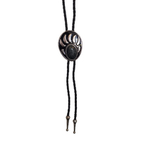 Allingtons Bear Paw Western Bolo Tie (ABT016) Black/Silver