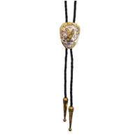 Allingtons Shield with Flying Eagle Western Bolo Tie (ABT031) Silver/Gold