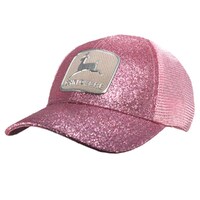 John Deere Unisex LP82705-JD Vintage Logo Patch Glitter Mesh Trucker Cap-Pink (J25E-02XB-JDR-7J9) Pink OSFM