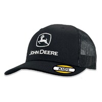 John Deere Childrens LP86110-JD Kids-Basic Trucker Mesh Cap-Black (J52F-02WS-JDR-T53) Black OSFM