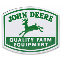 John Deere JD Quality Farm Equipment Embossed Metal Magnet 7.6cm W x 5cm H (90169443)