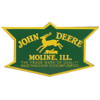 John Deere Vintage Badge Embossed Metal Magnet 8.9cm W x 5cm H (90180677-S)