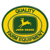 John Deere Quality Farm Equipment Oval Embossed Metal Magnet 7.6cm W x 6.35cm H (90180679-S)