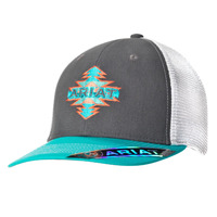 Ariat Womens Aztec Logo Cap (1511206) Charcoal/White/Turquoise A Fit