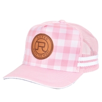 Roper Mini Plaid Trucker Cap (RC2402) Pink/Light Pink OSFM