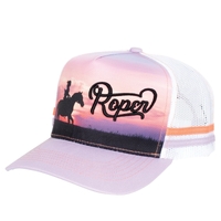 Roper Western Scene Trucker Cap (RC2408) Purple/White OSFM