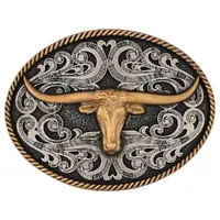 Montana Jewellery Two-Tone Longhorn Attitude Buckle (A1015P)