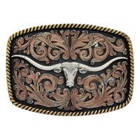 Montana Jewellery Tri-Colour Texas Longhorn Attitude Buckle (A711)