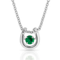 Montana Jewellery Dancing Birthstone Horseshoe Necklace (NC4742-MAY) Emerald CZ