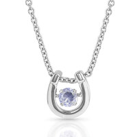 Montana Jewellery Dancing Birthstone Horseshoe Necklace (NC4742-JUN) Alexandria CZ