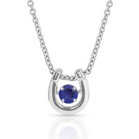 Montana Jewellery Dancing Birthstone Horseshoe Necklace (NC4742-SEP) Sapphire CZ