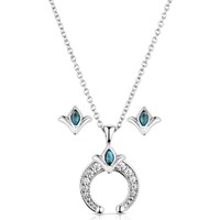 Montana Jewellery Simple Squash Blossom Crystal Jewellery Set (JS5953)