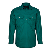 Ritemate Mens Pilbara Closed Front Shirt (RM200CF) Green