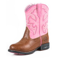 Roper Toddler Lightning Western Boots (17201234) Tan/Pink