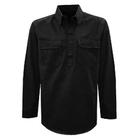 Thomas Cook Heavy Drill 1/2 Button L/S Shirt (TCP1120163) Black