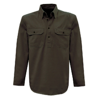 Thomas Cook Heavy Drill 1/2 Button L/S Shirt (TCP1120163) Khaki