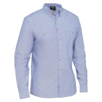 Bisley Mens L/S Chambray Shirt (BS6407_BWED) Blue [SD]