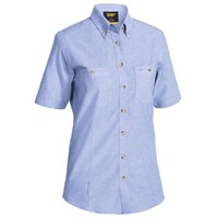 Bisley Womens S/S Chambray Shirt (BL1407_BWED) Blue [SD]