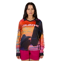 Bullzye Womens Sunset L/S Fishing Tee (B4S2501424) Pink/Orange