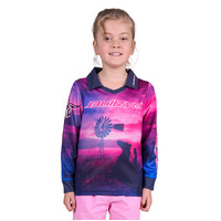 Bullzye Girls Horizon L/S Fishing Tee (B4S5501427) Aqua/Blue