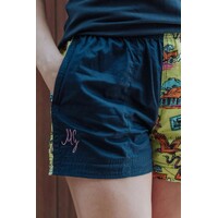 MaryG Womens Classic Harlequin Happy Days Shorts (MGCHNHD) French Navy/Happy Days Print