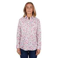 Hard Slog Womens Pearl Half Button L/S Shirt (H4S2101048) White