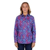 Hard Slog Womens June Half Button L/S Shirt (H4S2101049) Navy