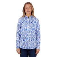 Hard Slog Womens Natalie Half Button L/S Shirt (H4S2101051) White