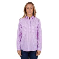 Hard Slog Womens Ayla Half Button L/S Shirt (H4S2101058) Lavender