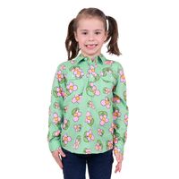 Hard Slog Childrens Candy Half Button L/S Shirt (H4S7101056) Green