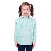 Hard Slog Childrens Lize Half Button L/S Shirt (H4S7101057) Teal