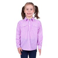 Hard Slog Childrens Ayla Half Button L/S Shirt (H4S7101058) Lavender