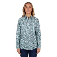 Hard Slog Womens Thalia Half Button L/S Shirt (H4S2101046) Blue