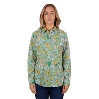 Hard Slog Womens Tui Half Button L/S Shirt (H4S2101047) Green