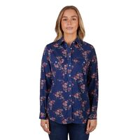 Hard Slog Womens Belle Full Button L/S Shirt (H4S2149042) Navy