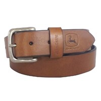 John Deere Mens 38mm Oil Tan Bridle Leather with Dull Nickel Finish Buckle Belt (4508500-200-32) Brown