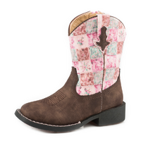 Roper Toddler Floral Shine Western Boots (17226046) Brown/Pink [GD]