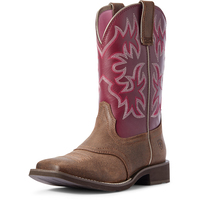 Ariat Womens Delilah Western Boots (10031593) Java/Burgundy [SD]