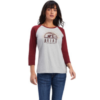 Ariat Womens R.E.A.L. Sunrise Classic 3/4 Sleeve Shirt (10041293) Heather Grey [SD]