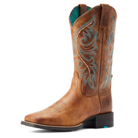 Ariat Womens Round Up Back Zip Western Boots (10044432) Desert Sand 