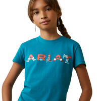 Ariat Girls Real Boot Kickin' S/S Tee (10043629) Exotic Plume [SD]
