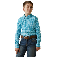 Ariat Boys Pro Series Kalvin Classic L/S Shirt (10043719) Enamel Blue [SD]