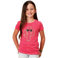Roper Girls Five Star Collection S/S Tee (9513471) Solid Pink [SD]