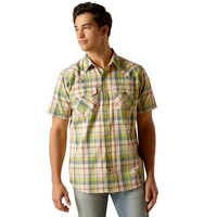 Ariat Mens Hinston Retro Snap S/S Shirt (10051307) Sandshell