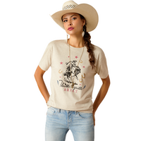 Ariat Womens Thrills N Spills S/S Tee (10051301) Oatmeal Heather