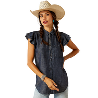 Ariat Womens Carriage S/S Top (10051289) Indigo Rinse