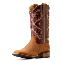 Ariat Womens San Angelo Venttek 360 Boots (10051023) Tooled Toasted Almond/Aged Merlot